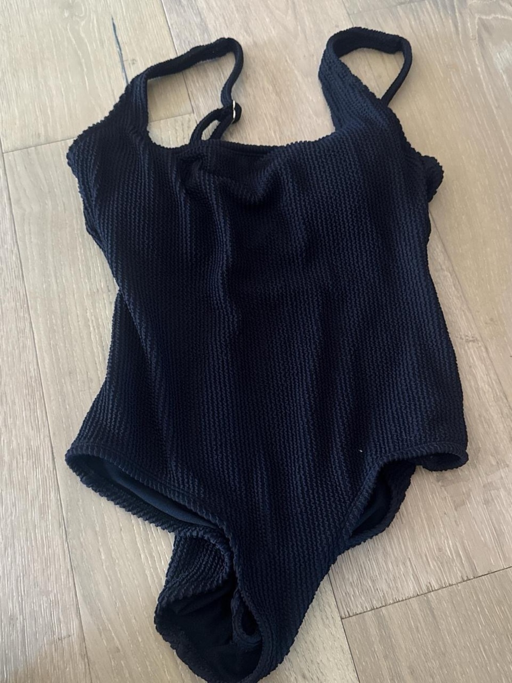 Kona Sol Black Textured Kids One-Piece Swimsuit
